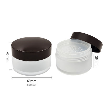 Transparent Round Loose Powder Case 15g Compact Powder Container with Twist Open Lid